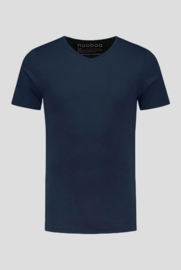 luxe bamboe t-shirt navy met v-hals