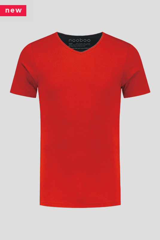 luxe bamboe t-shirt rood met v-hals