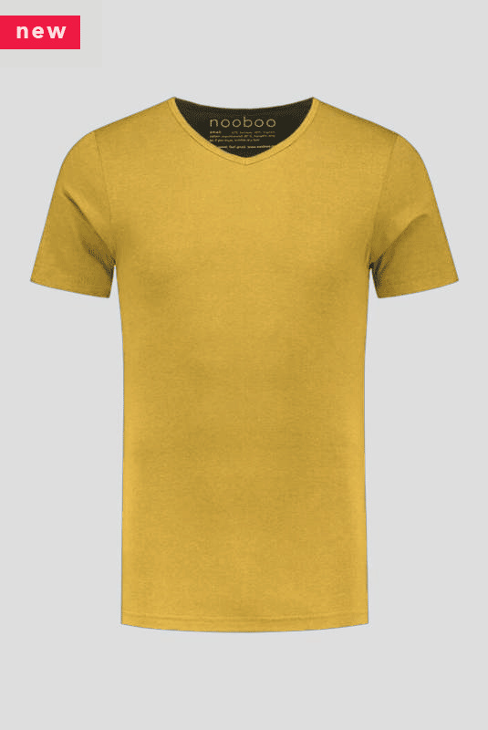 luxe bamboe t-shirt geel met v-hals