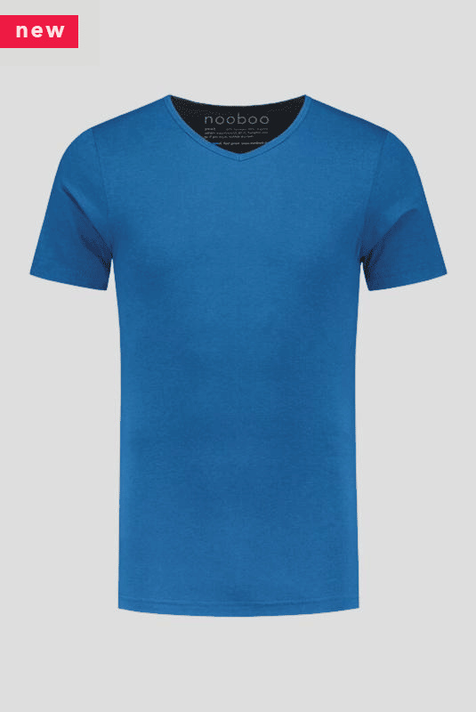luxe bamboe t-shirt blauw met v-hals