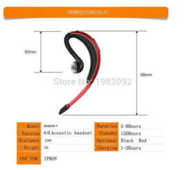 Jabra Wave Bluetooth headset in het rood