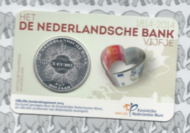 zwaar verzilverde € 5,00 munt