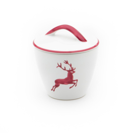 Suikerpot recht - Hert bordeauxrood - 9 cm