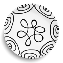 Schaal groot - Geflammt - zwart - 17 cm