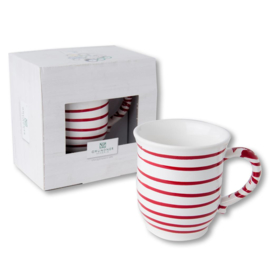 Chocolade beker - Geflammt - rood - 0,3 liter - cadeauverpakking