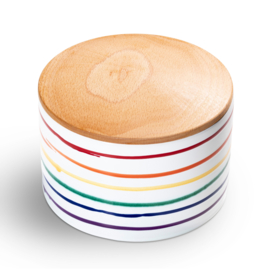 Voorraadpotje met houten deksel - Geflammt - Regenbogen - 14 cm