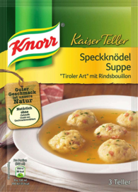 Speckknödel Suppe Tiroler Art mit Rindsbouillon - Kaiserteller Knorr