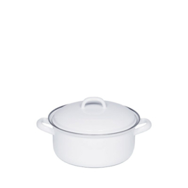 Lage pan met deksel - wit - 12 cm - 0,5 liter