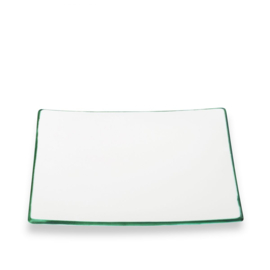 Dessertbord vierkant - Rand - groen - 20x20cm