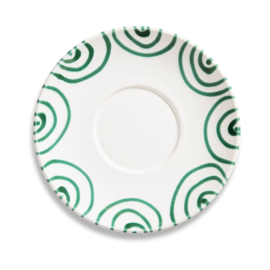 Schoteltje voor theebeker Maxima - Geflammt - groen - 18 cm