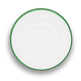 Schoteltje voor esperessokopje - Rand - groen - 11 cm