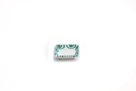 Snackschaal vierkant - Geflammt - groen - 11 x 11 cm