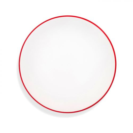 Schoteltje voor koffie- en theekopje - Rand - robijnrood - 15 cm
