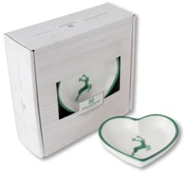 Schaaltje hart - Hert groen - 10 cm - cadeauverpakking