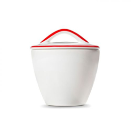 Suikerpot recht - Rand - robijnrood - 9 cm
