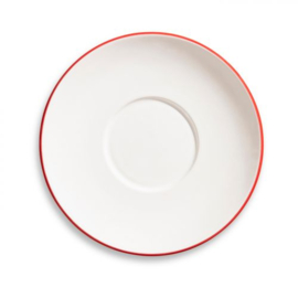 Schoteltje voor theebeker Maxima - Rand - robijnrood- 18 cm