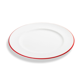 Dinerbord - Rand - robijnrood - 27 cm