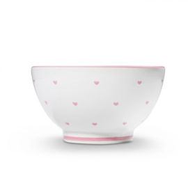 Mueslischaal groot - Hartjes roze - 14 cm