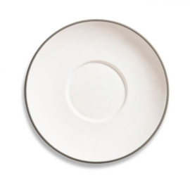 Schoteltje voor theebeker Maxima - Rand - grijs - 18 cm