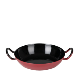 Wokpan met oren - rood / zwart - 20 cm