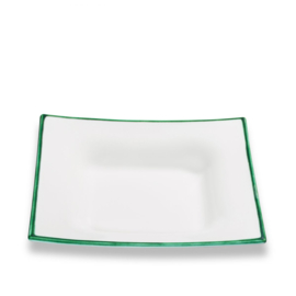 Soepbord vierkant - Rand - groen - 20x20cm