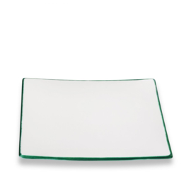 Dinerbord vierkant - Rand - groen - 26x26cm