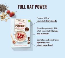 Porridge aardbei - chia - Verival 350 gram