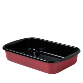 Braadpan - rood / zwart - 35x23 cm