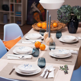 Dinerbord - Pur Geflammt - blauw - 25 cm