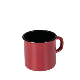 Drinkbeker - rood / zwart - 8 cm