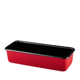 Bakvorm recht - rood / zwart - 30x10 cm