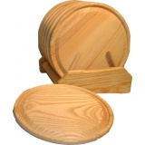 Houten borden set - 24 cm