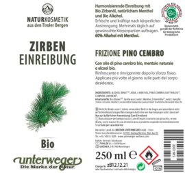 Unterweger Zirben Einreibung - 250 ml