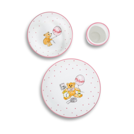 Kinderservies - roze gepersonaliseerd