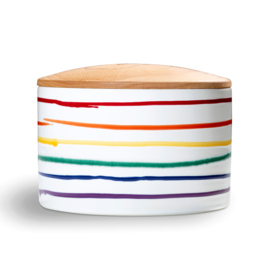 Voorraadpotje met houten deksel - Geflammt - Regenbogen - 14 cm
