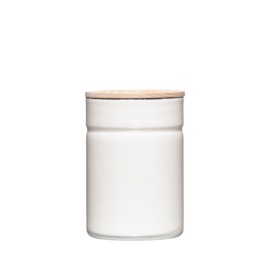 Voorraadbus middel - puur wit - Ø 8 x h 12 cm