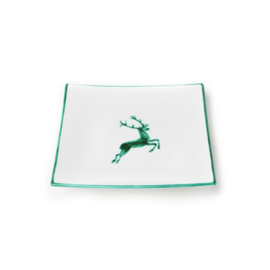 Dessertbord vierkant - Hert groen - 20 x 20 cm