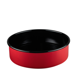 Bakvorm rond - rood / zwart - 26 cm