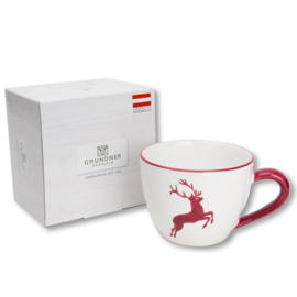 Theebeker Maxima - Hert bordeauxrood - 0,4 liter - cadeauverpakking