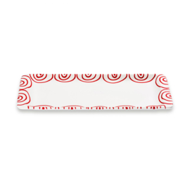 Stollenschaal - Geflammt - rood - 42 x 16cm