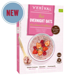 Overnight oats framboos  en aardbei - Verival 350 gram