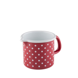 Schenkbeker - Rood - witte stippen - 9 cm - 0,5 liter