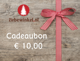 Cadeaubon ter waarde van € 10,00