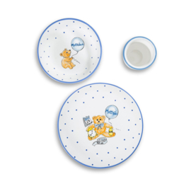 Kinderservies - blauw gepersonaliseerd