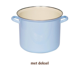 Pan hoog mét deksel - lavendelblauw - 18 cm - 3,0 liter