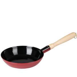 Wokpan met steel - rood / zwart - 24 cm