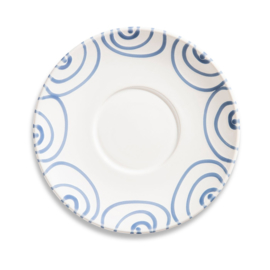 Schoteltje voor theebeker Maxima - Geflammt - blauw - 18 cm