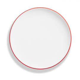 Dessertbord - Rand - robijnrood - 20 cm