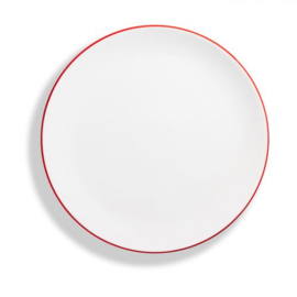 Dinerbord - Rand - robijnrood - 28 cm