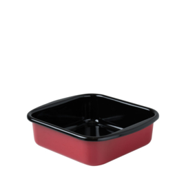 Braadpan mini - rood / zwart - 22x22 cm